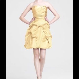 Yellow David’s Bridal Strapless Short Dress